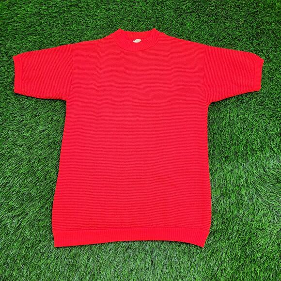 Vintage Towncraft Short Sleeve Sweatshirt Womens XS Ribbed Mock Neck 80s 90s - Picture 1 of 11
